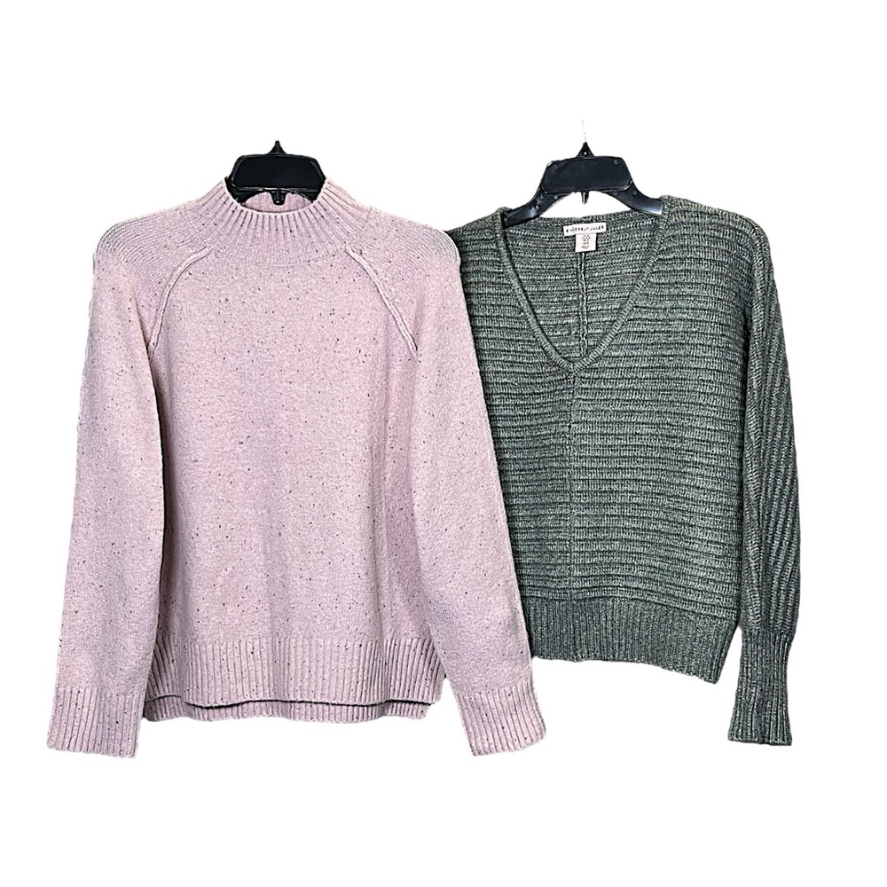 Women's Pink and Green Sweater Set